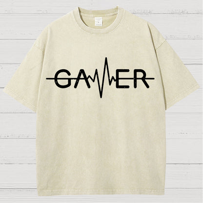 Gamer Heartbeat Vintage Distressed T-shirt