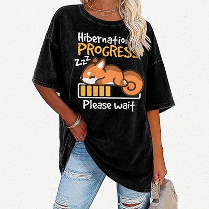 Hibernation In Progress Vintage Distressed T-shirt