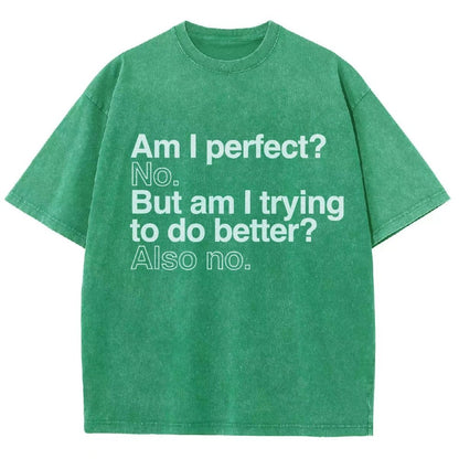 Am I Perfect? No. Am I Trying To Be Better Person Vintage Distressed T-shirt