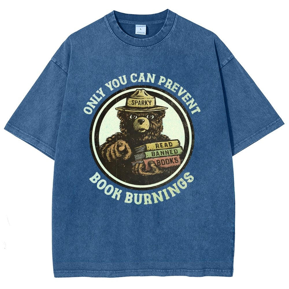 Only You Can Prevent Book Burnings Vintage Distressed T-shirt