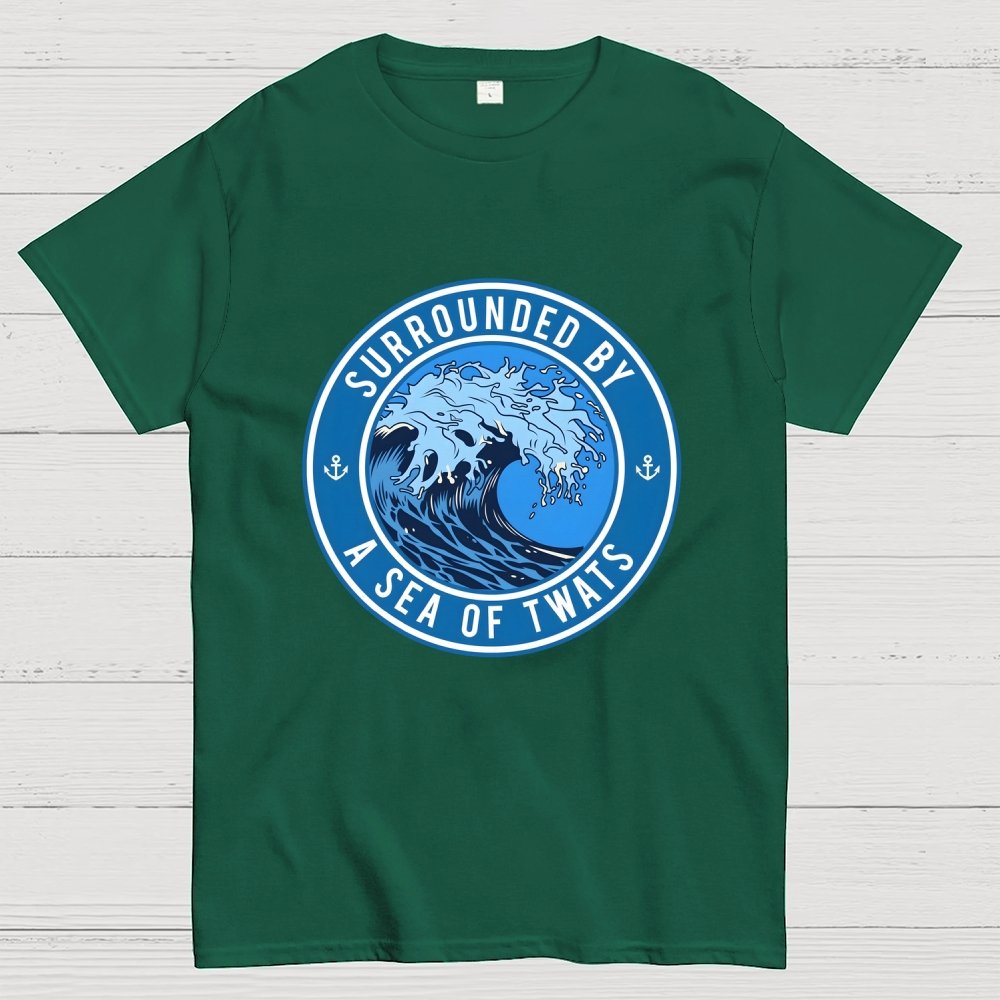 Surrounded by a sea of twats Unisex Geek T-Shirt
