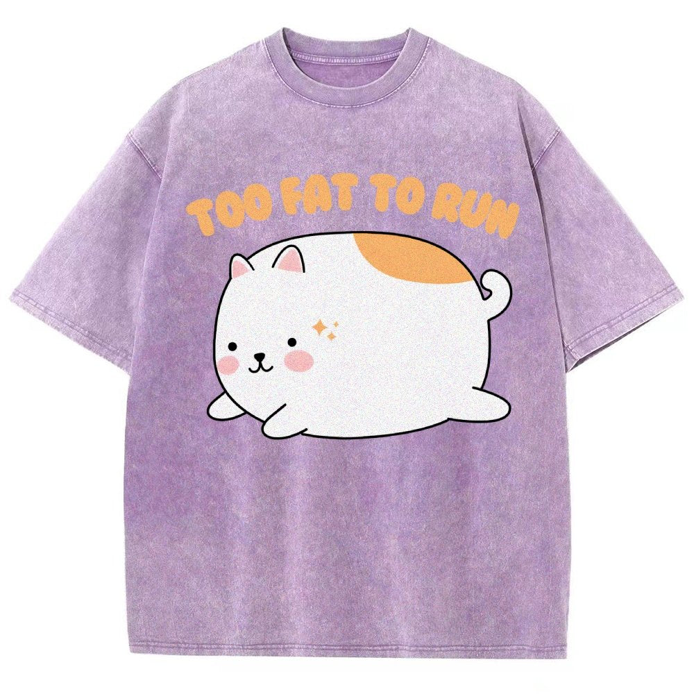 Too Fat To Run Vintage Distressed T-shirt