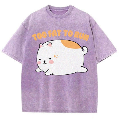 Too Fat To Run Vintage Distressed T-shirt