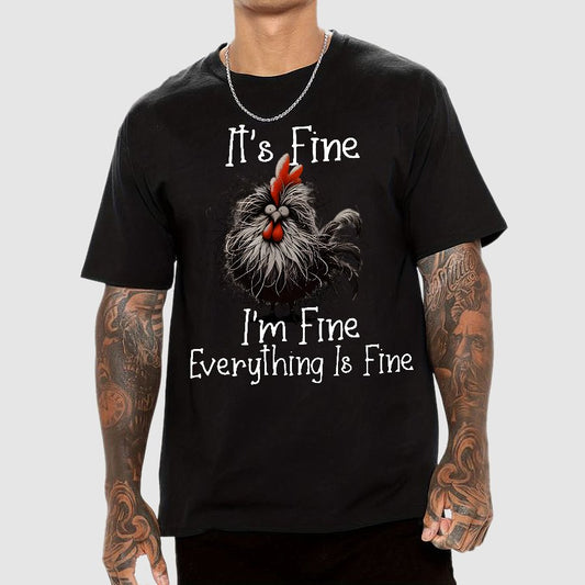 It's Fine，Funny Chick Geek T-Shirt