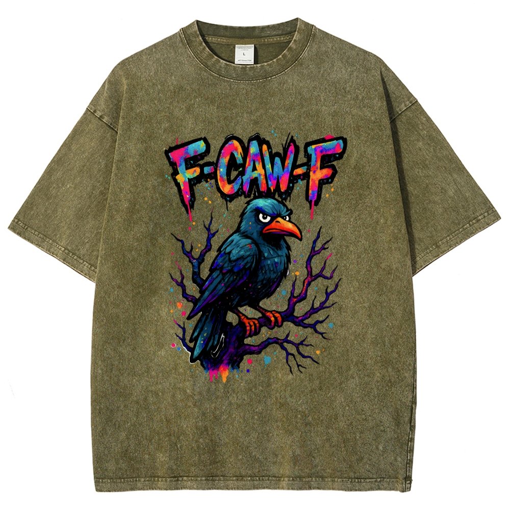 F-Caw-F Raven Vintage Distressed T-shirt