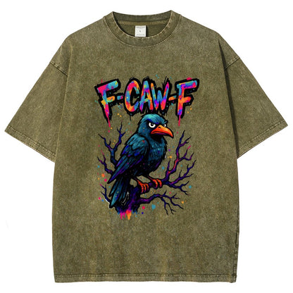 F-Caw-F Raven Vintage Distressed T-shirt