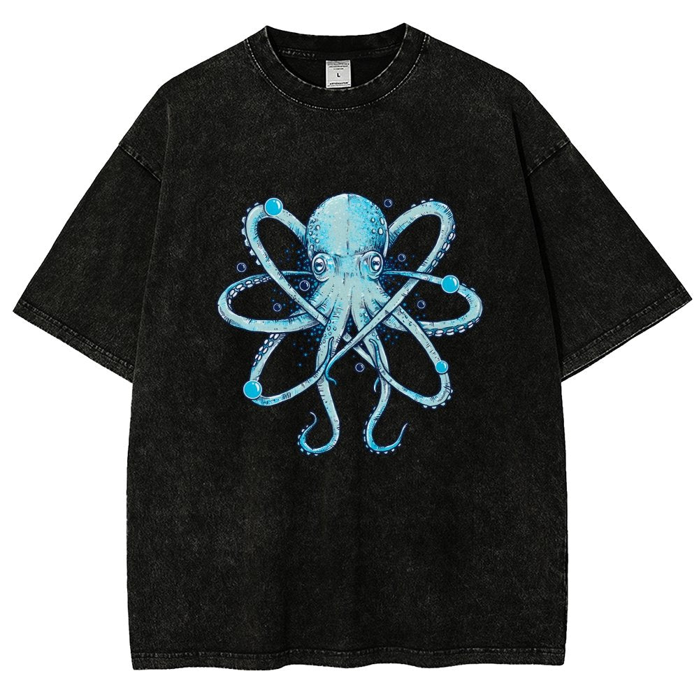 Atomic Octopus Vintage Distressed T-shirt