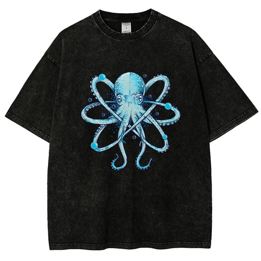 Atomic Octopus Vintage Distressed T-shirt