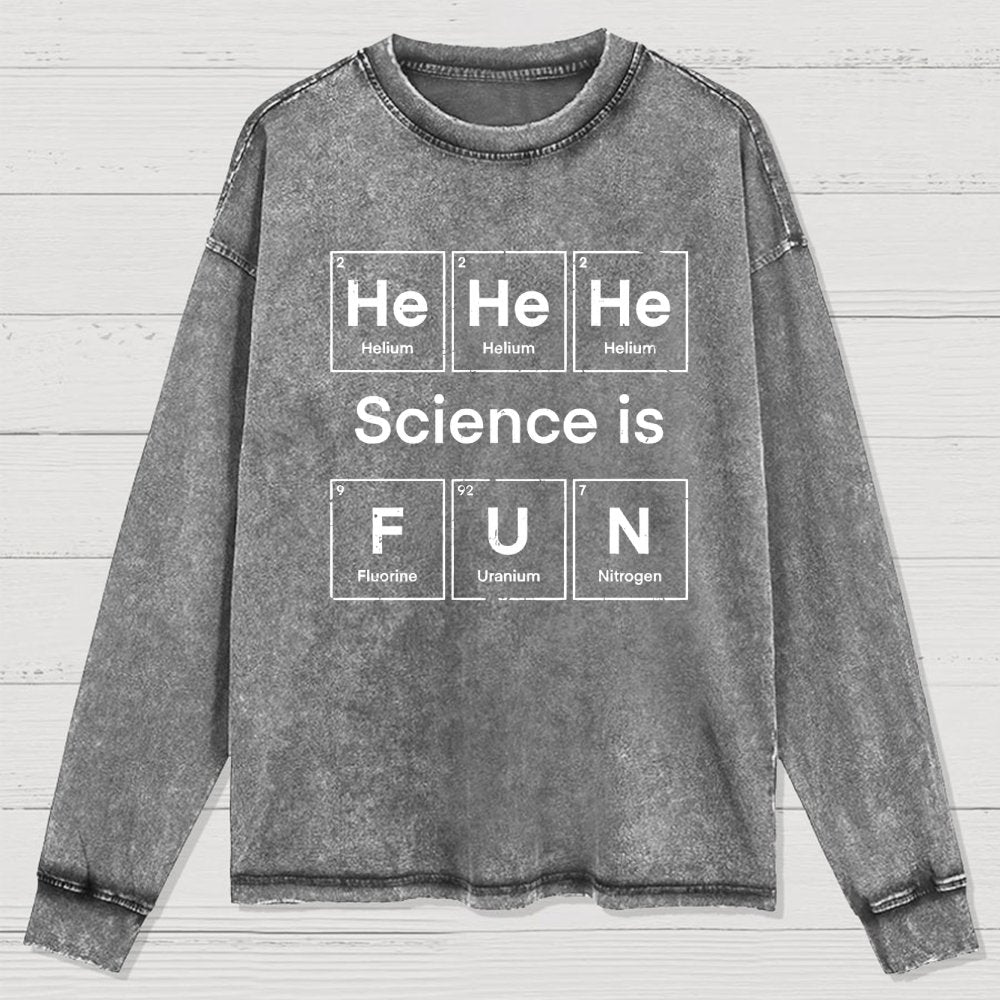Science Is Fun Washed Long Sleeve Tee