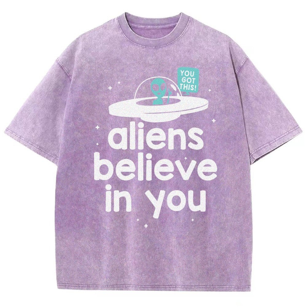 Mystery Creatures Believe In You Vintage Distressed T-shirt