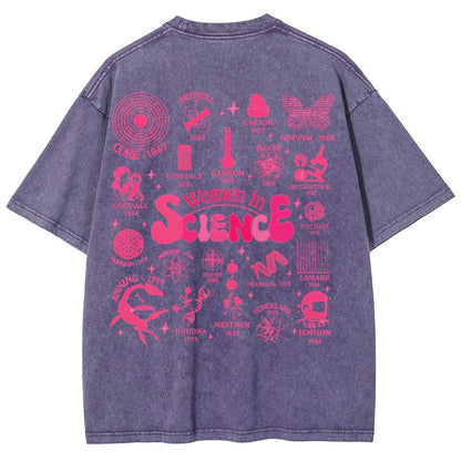 In Science Teacher Vintage Snowflake Washed T-Shir
