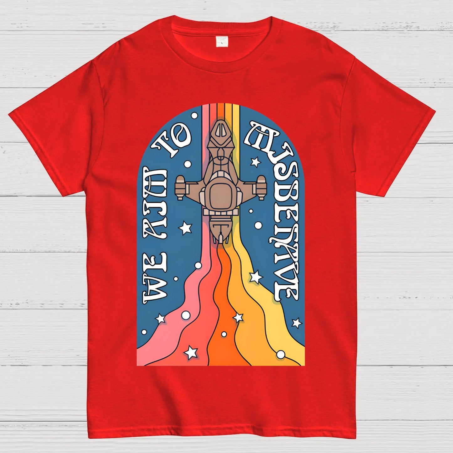 Psychedelic Aim to Misbehave Geek T-Shirt