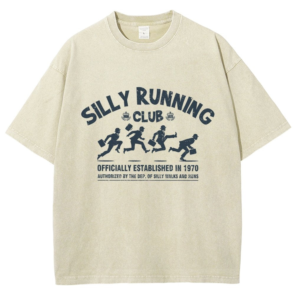 Funny Silly Running Club Vintage Distressed T-shirt