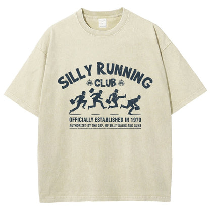 Funny Silly Running Club Vintage Distressed T-shirt