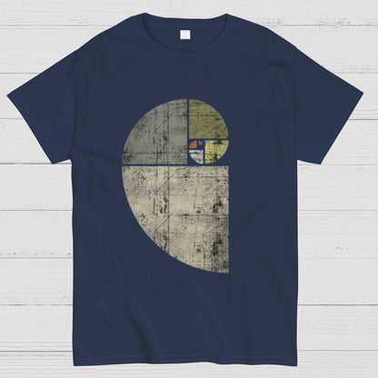 Distressed Fibonacci Spiral Geek Graphic T-Shirt