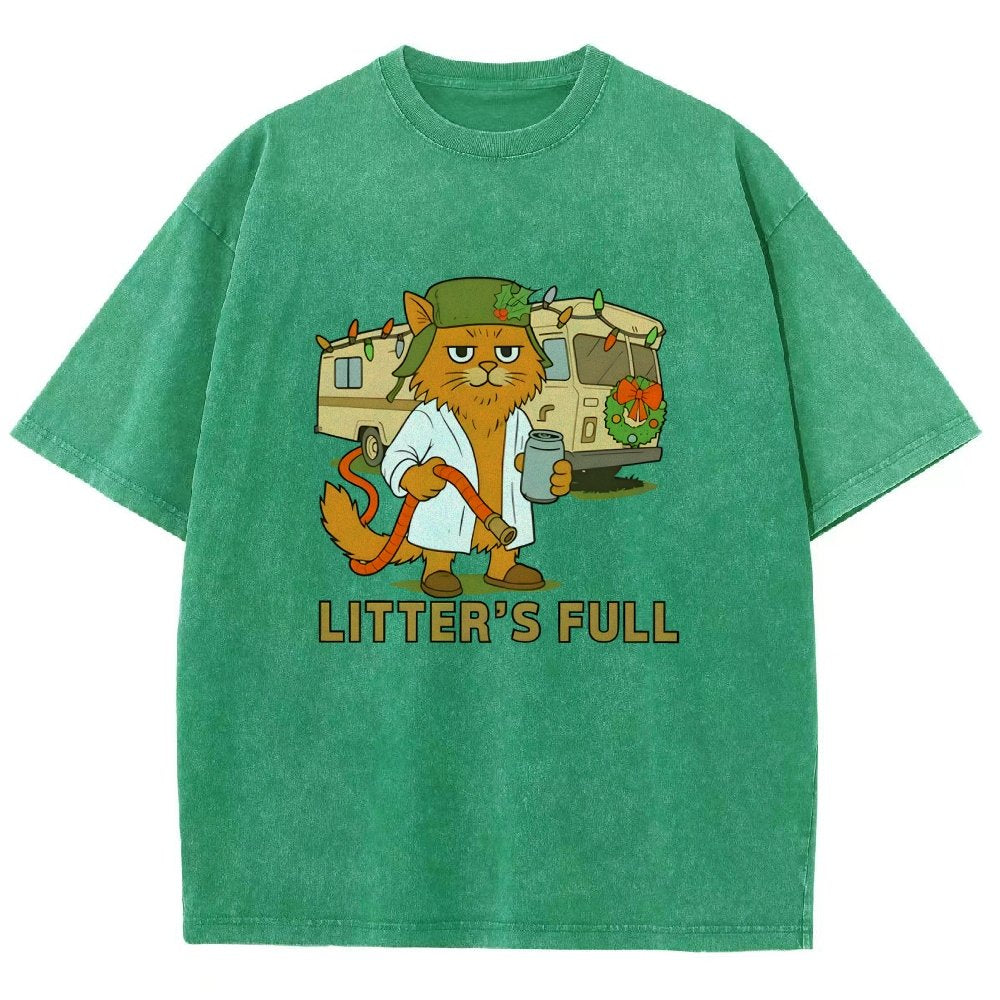 Christmas Shitters Full Cat Vintage Distressed T-shirt