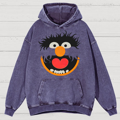 Retro Pop Culture Puppet Face 2 Vintage Distressed Hoodie