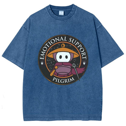 Emotional Support Pilgrim Vintage Distressed T-shirt