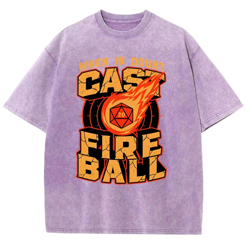 RPG Cast Fireball Quote Vintage Distressed T-shirt