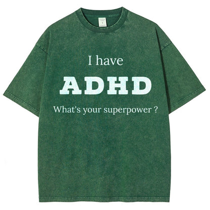 Adhd Is My Superpower Vintage Distressed T-shirt