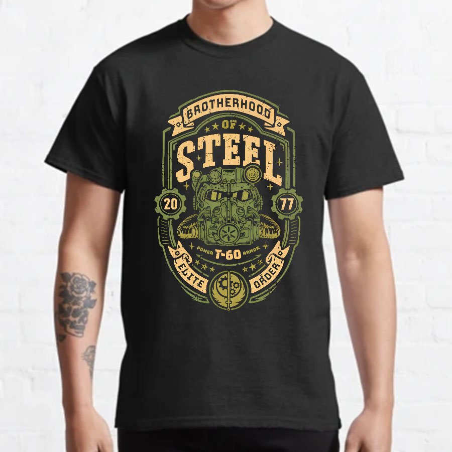 Knight of Steel T-60 distressed.png Geeky T-Shirt