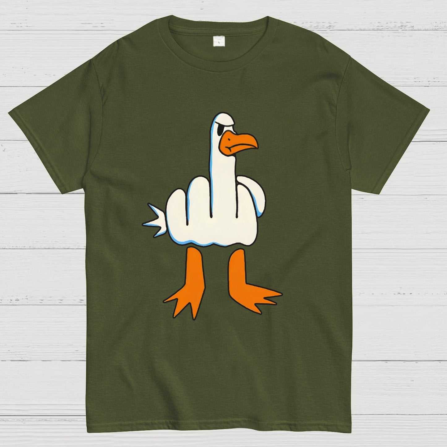 Rude Seagull Design Funny Geeky T-Shirt