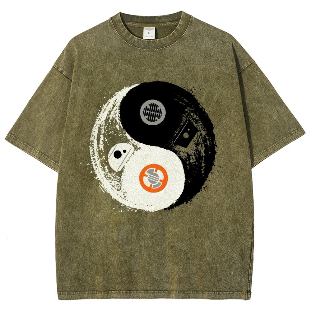 Robot Balance Vintage Distressed T-shirt