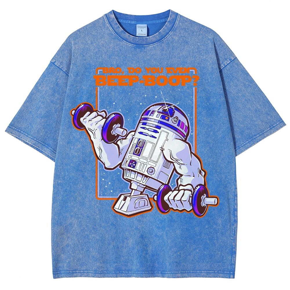 Bro Do You Even Beep-Boop Vintage Distressed T-shirt