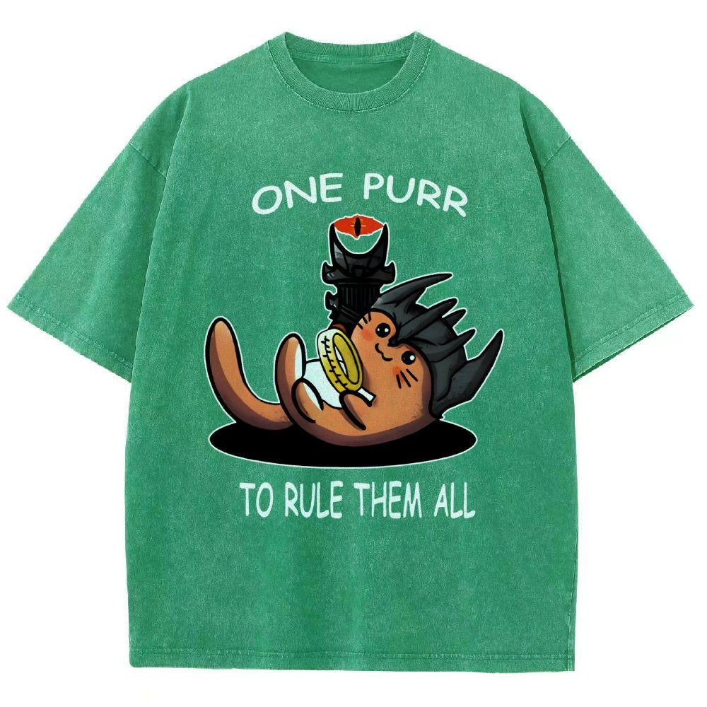 One Purr to Reign Them All Vintage Distressed T-shirt