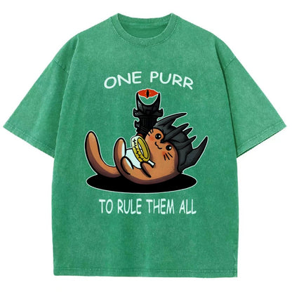 One Purr to Reign Them All Vintage Distressed T-shirt