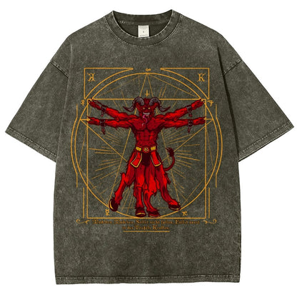 Vitruvian Krampus Vintage Distressed T-shirt