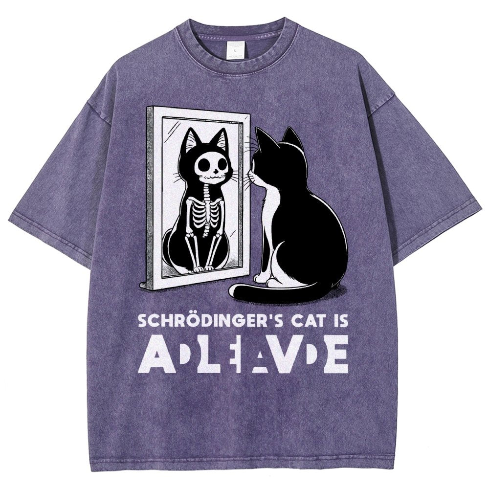 Schrödinger's Cat Alive Dead Vintage Distressed T-shirt