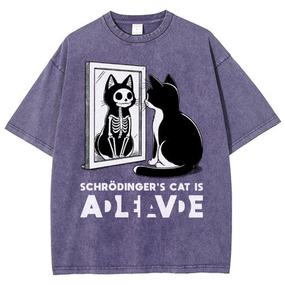 Schrödinger's Cat Alive Dead Vintage Distressed T-shirt