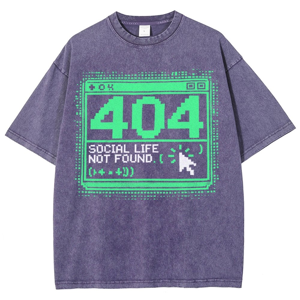 404 Social Life Not Found Vintage Distressed T-shirt
