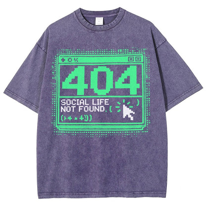 404 Social Life Not Found Vintage Distressed T-shirt