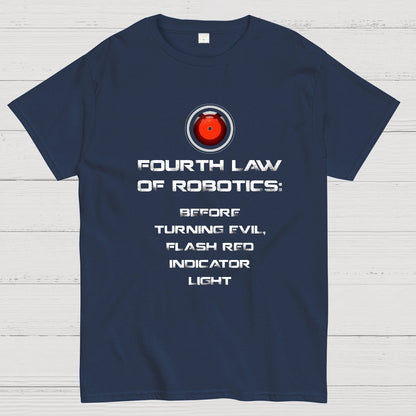 Law of Robotics: Before Turning Evil Flash Red Indicator Light Geeky T-Shirt
