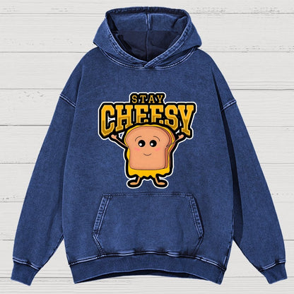 Sandwich Stay Cheesy Vintage Distressed Hoodie