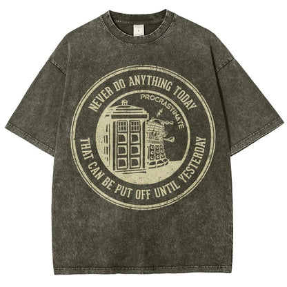 Time Travel Procrastination Vintage Distressed T-shirt