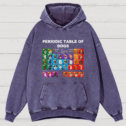 Periodic Table of Dogs  Dog Lover  Funny Science Vintage Distressed Hoodie