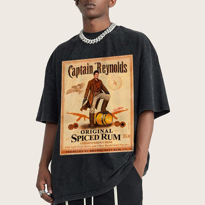 Captain Rogers Spiced Rum Vintage Distressed T-shirt