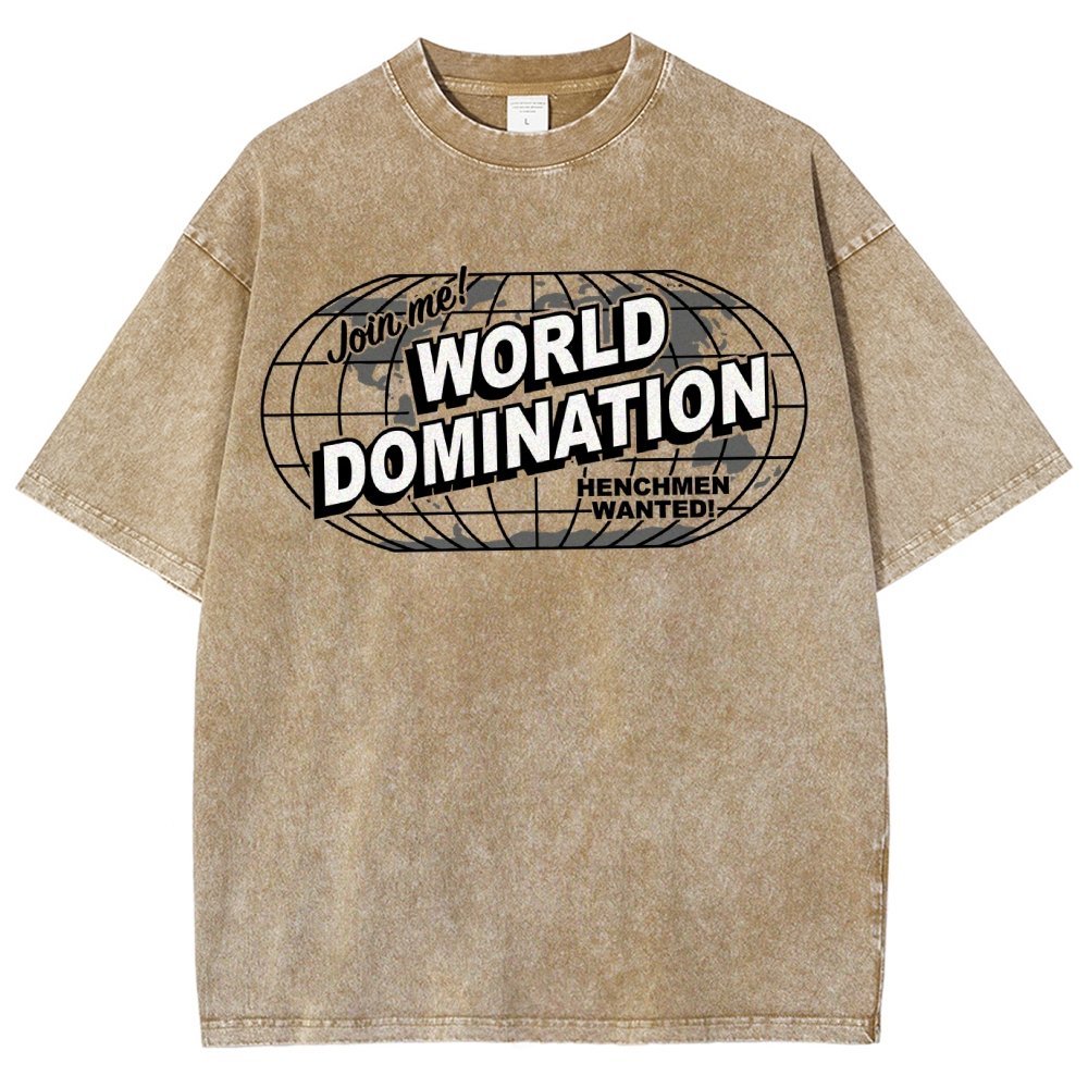 Ask Me About My Plans for World Domination Vintage Distressed T-shirt