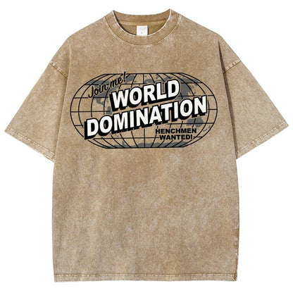 Ask Me About My Plans for World Domination Vintage Distressed T-shirt
