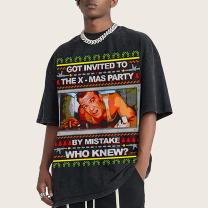 Got invited to the X-mas Party Vintage Distressed T-shirt