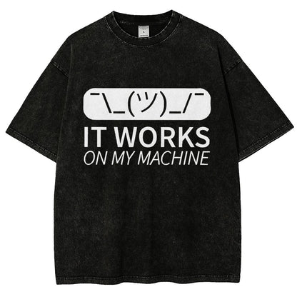 It Works On My Machine Programmer Vintage Distressed T-shirt
