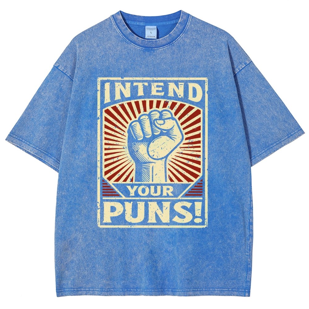 Intend Your Puns Vintage Distressed T-shirt
