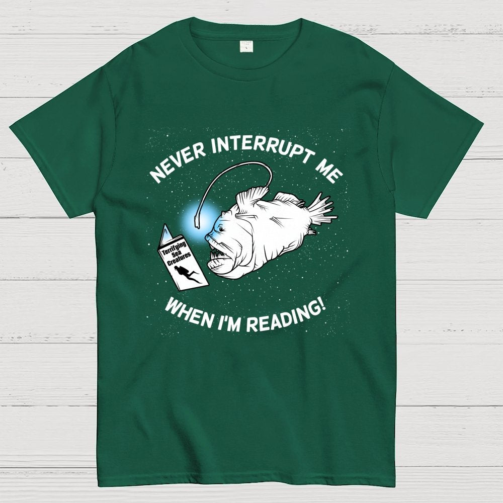 Angler Fish Reading Geek T-Shirt