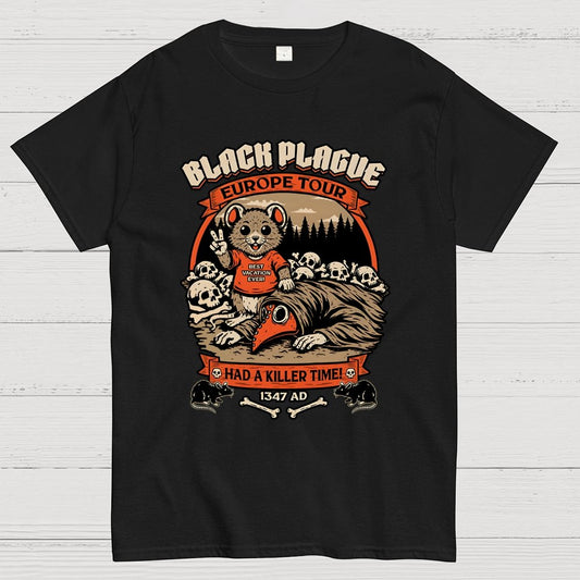 Black Plague Vacation Rat Geek T-Shirt