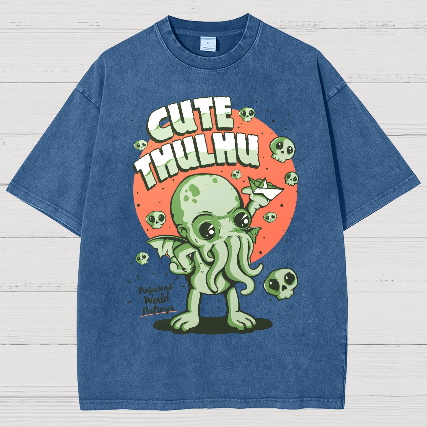 Cute Cthulhu Vintage Distressed T-shirt