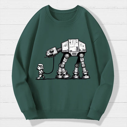 Galactic Robot Dog-Planetary Battles Geek Cotton Sweatshirt