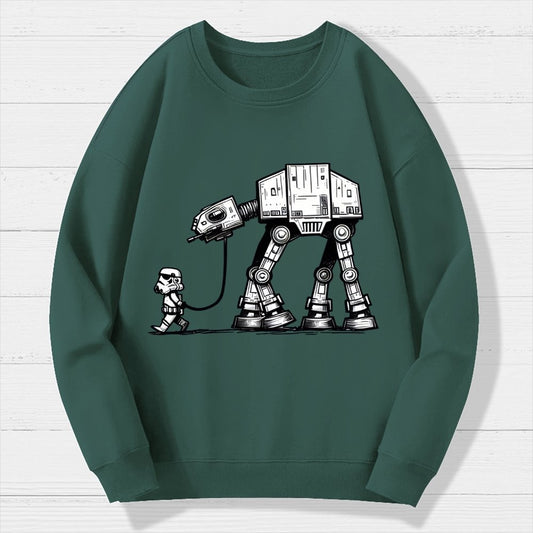 Galactic Robot Dog-Planetary Battles Geek Cotton Sweatshirt
